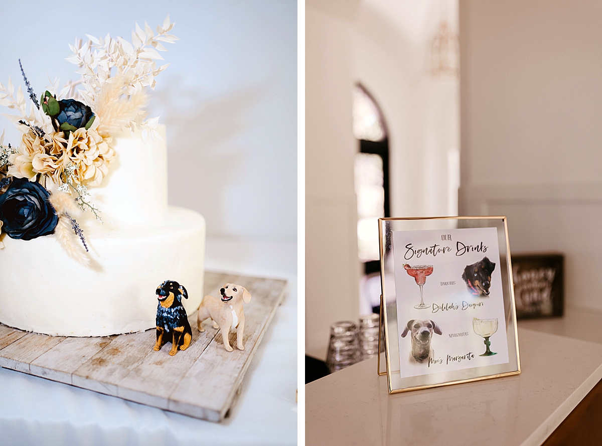 Including Your Dog in Wedding Day with Cake and Menu | High Pines Media | Texas Hill Country Wedding Photographer | The Preserve at Canyon Lake | wedding ideas for summer, classic wedding | via highpinesmedia.com